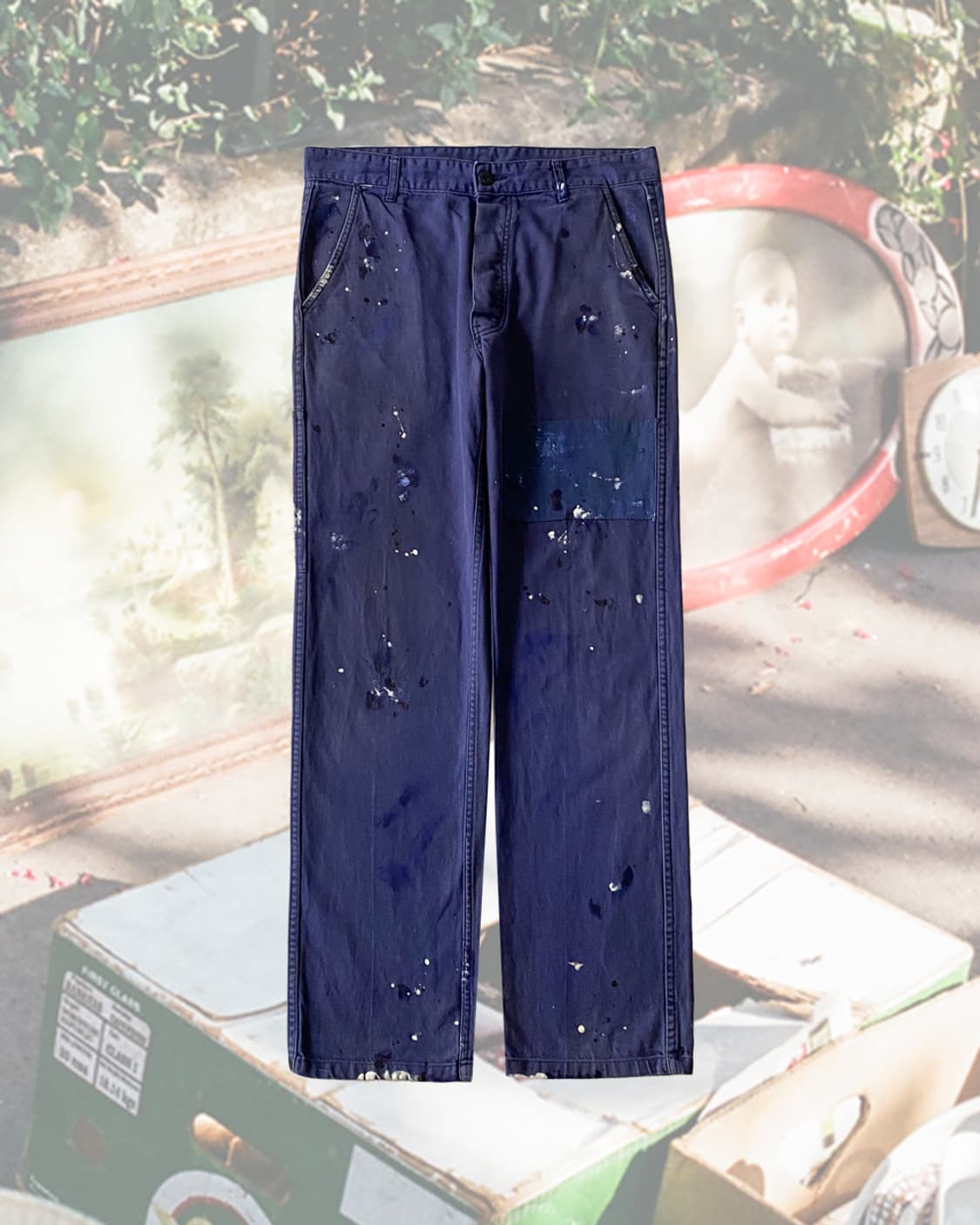 빈티지 오리지널 페인팅 프렌치 워크팬츠 006 상품이미지1