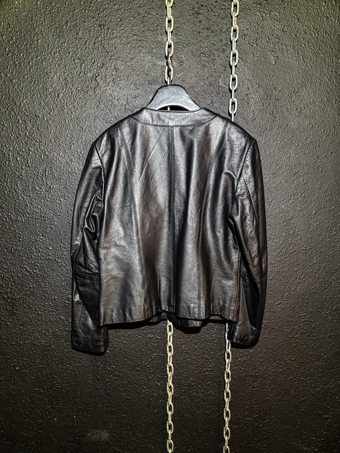 Non-Collar Leather Jacket 상품이미지5