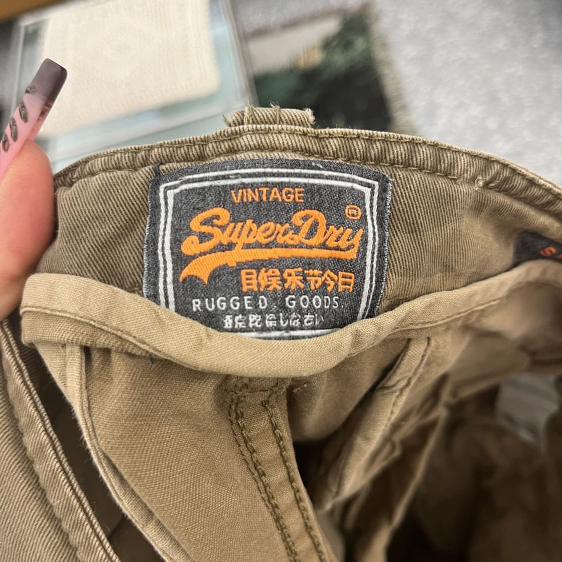 슈퍼드라이 빈티지 밀리터리 카모 카고 반바지 S C11646 상품이미지5