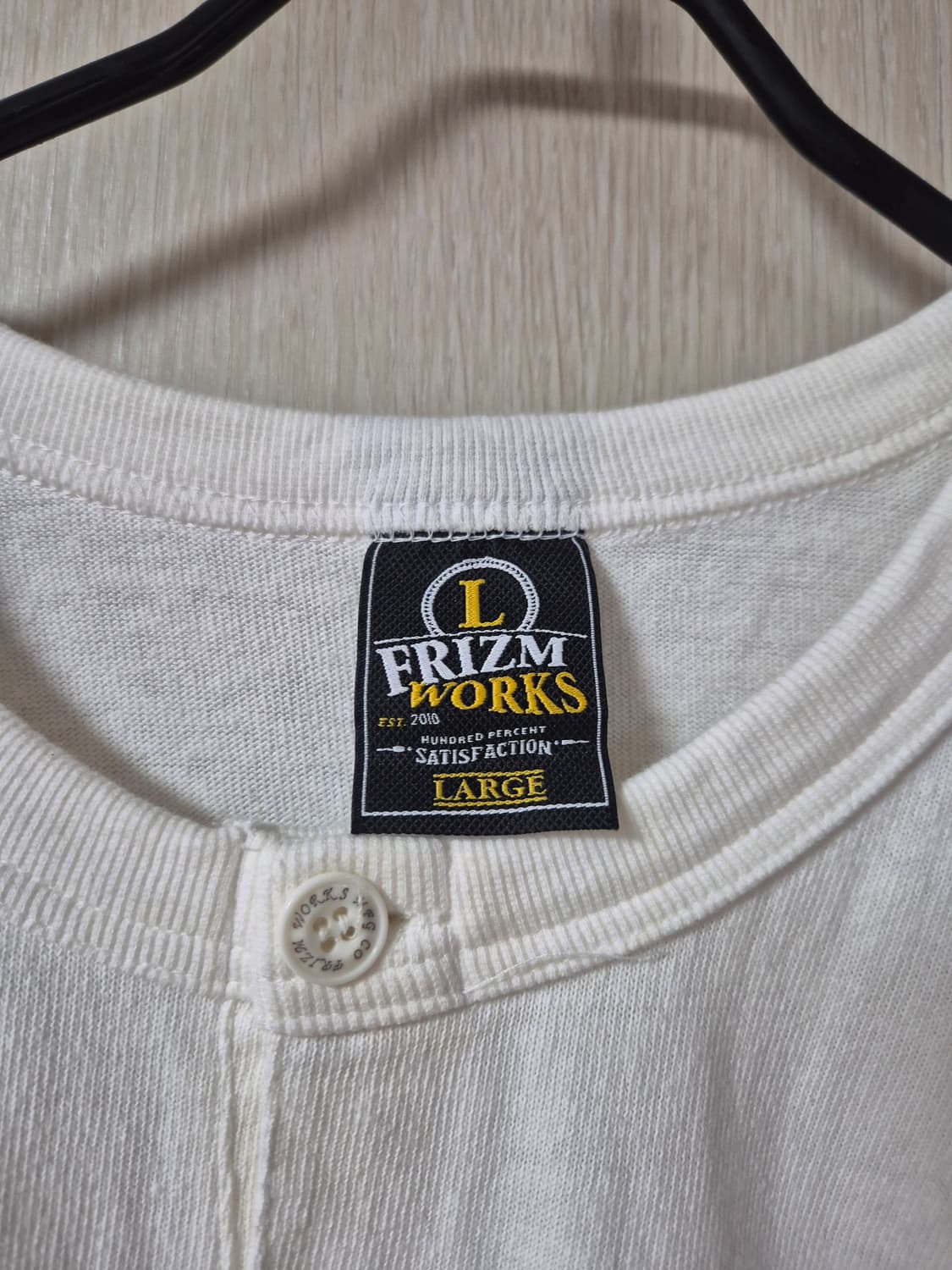 프리즘웍스 헨리넥 긴팔티 L 아이보리 티셔츠 상품이미지4