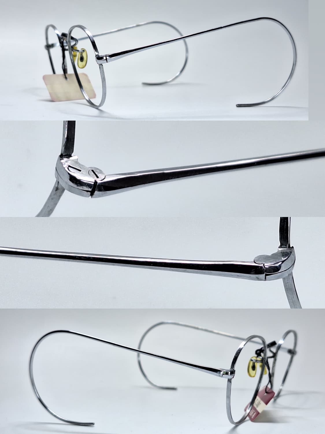80s 일본제 빈티지 데드스톡 미사용/실버 케이블 템픅 안경테/클래식 상품이미지8
