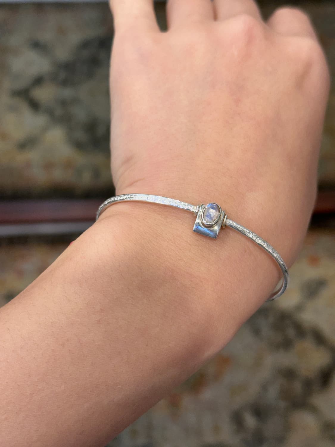 Musta moonstone 925silver bangle 상품이미지3