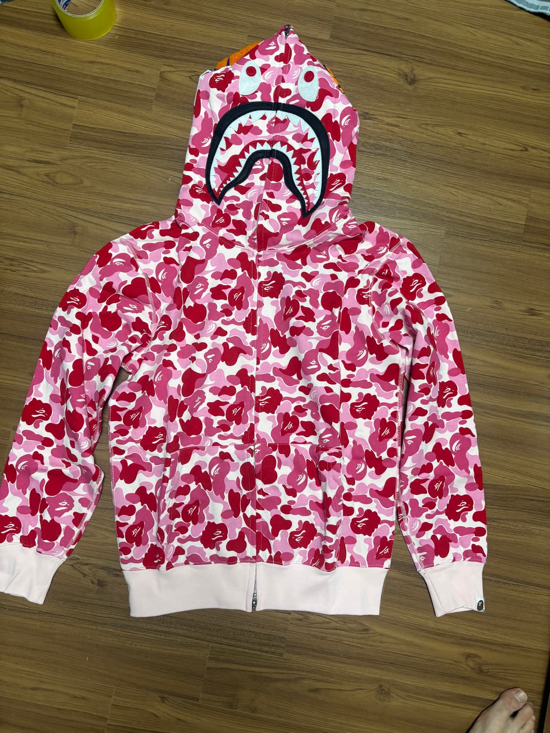 베이프 샤크후드 핑크 새상품 상품이미지1