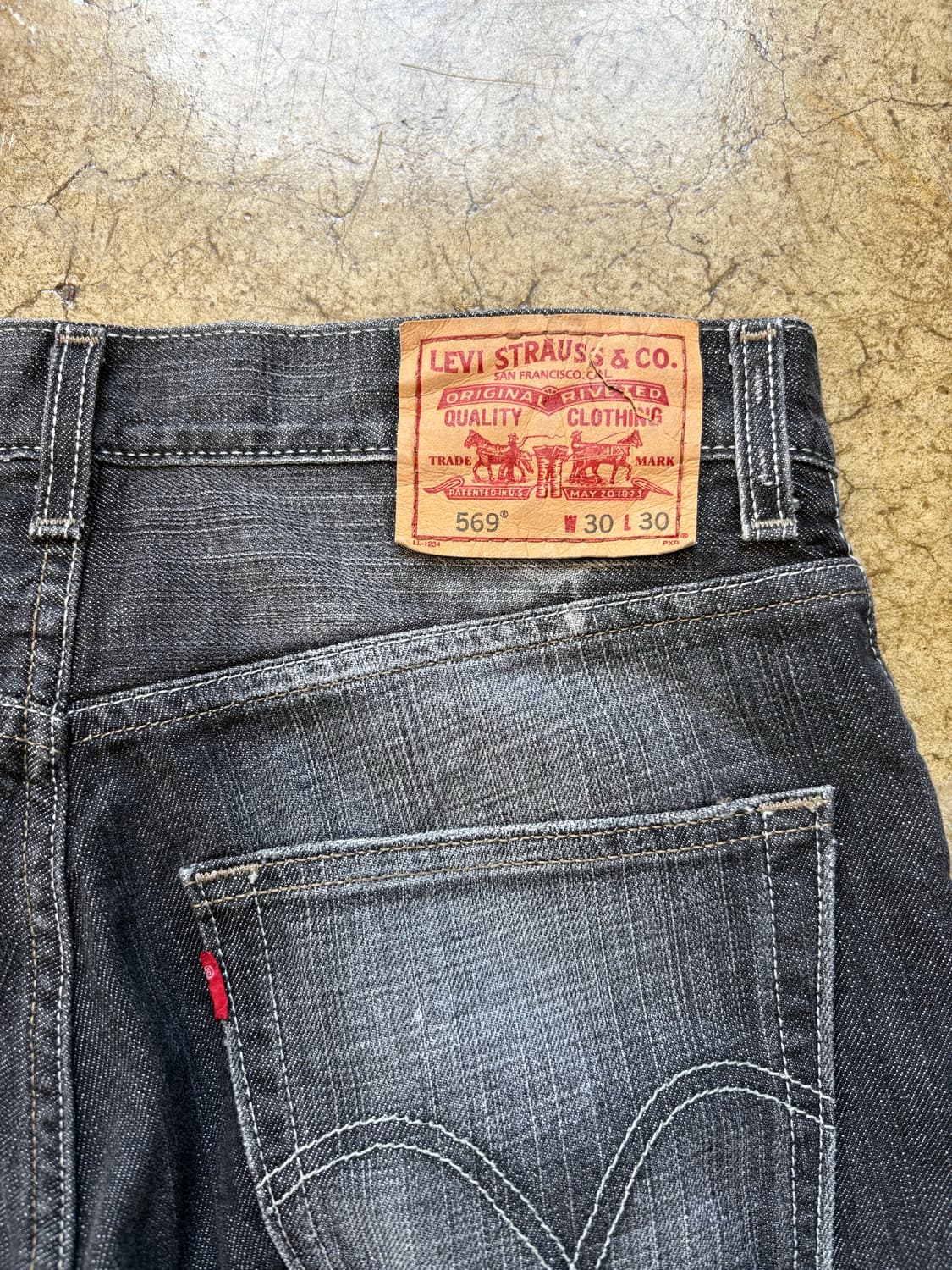 00s 리바이스 569 흑청 워싱 데님 상품이미지7