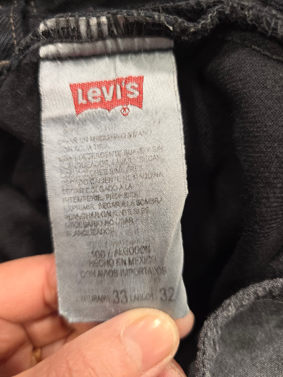 리바이스 501 블랙 데님 청바지 32~33 상품이미지8