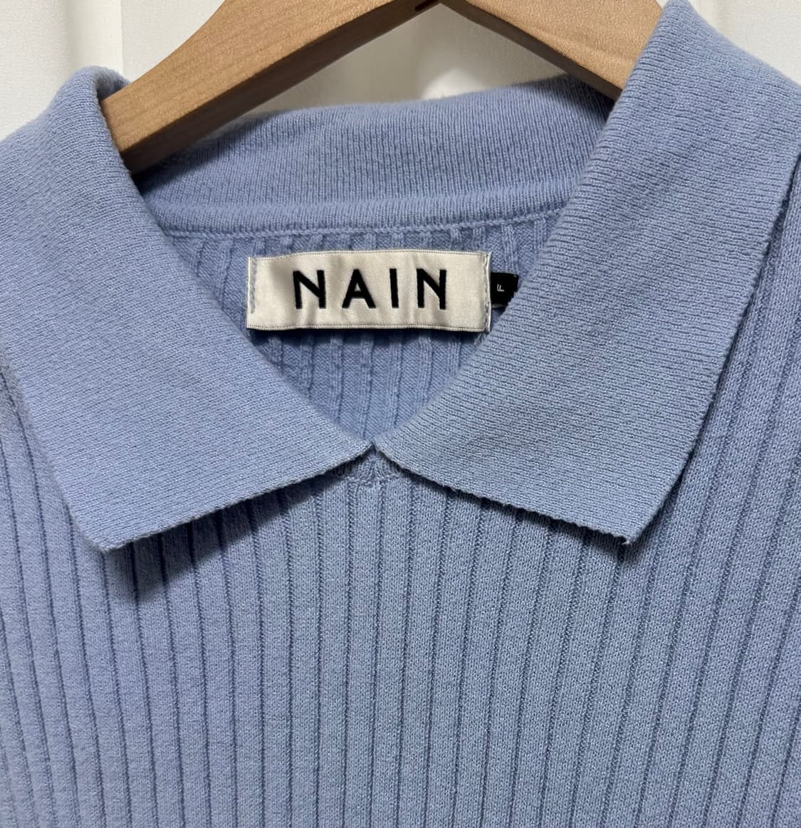 NAIN 나인 소라색 골지 니트  상품이미지8