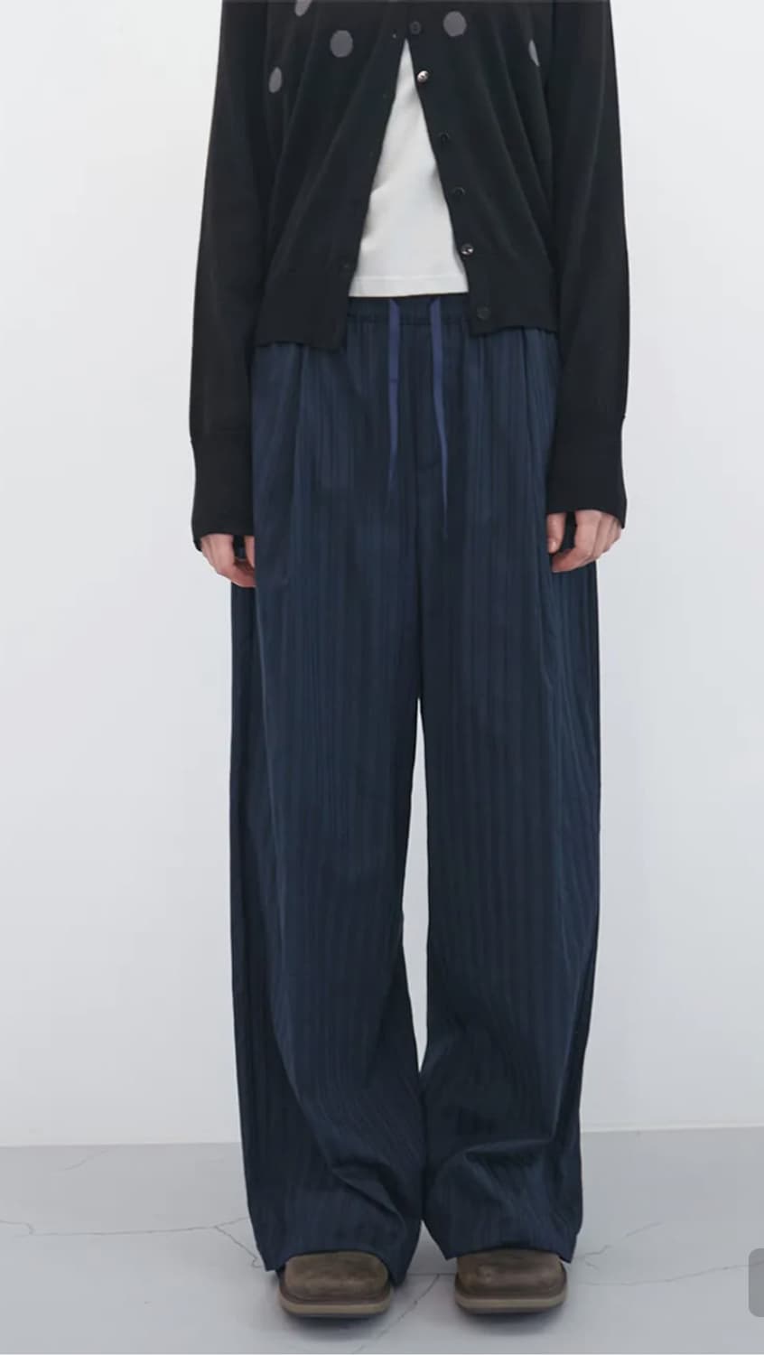 엔조블루스 펀칭 코튼 투웨이 밴딩 팬츠 (Navy) 상품이미지2