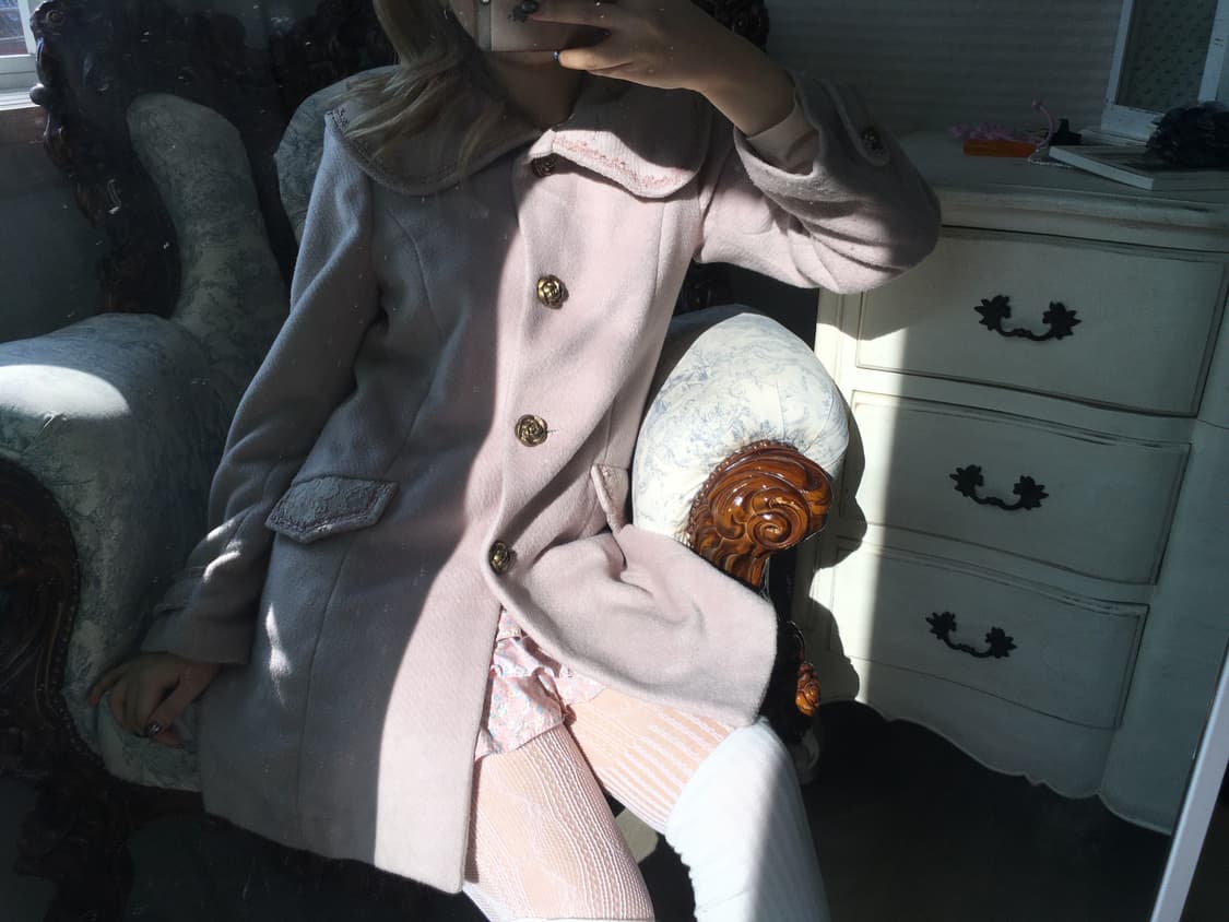 axes femme gyaru palepurple lace coat 상품이미지5