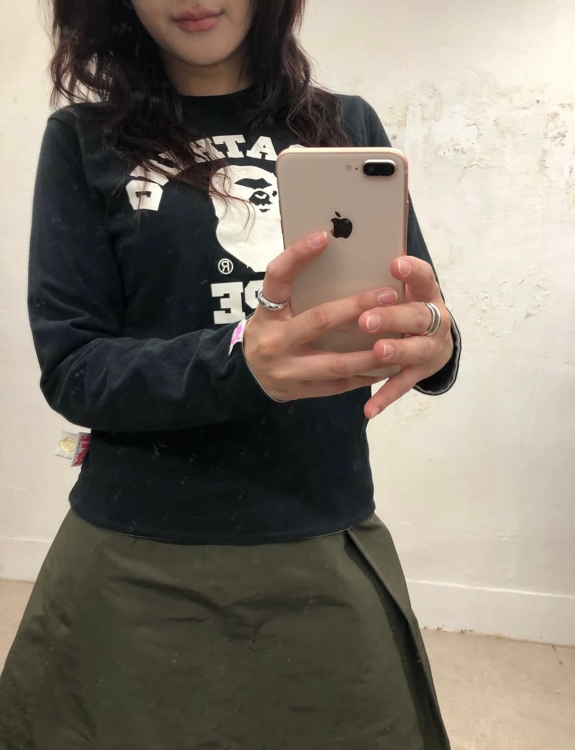 딱붙핏 베이프 양면 롱슬리브 티셔츠 상품이미지2