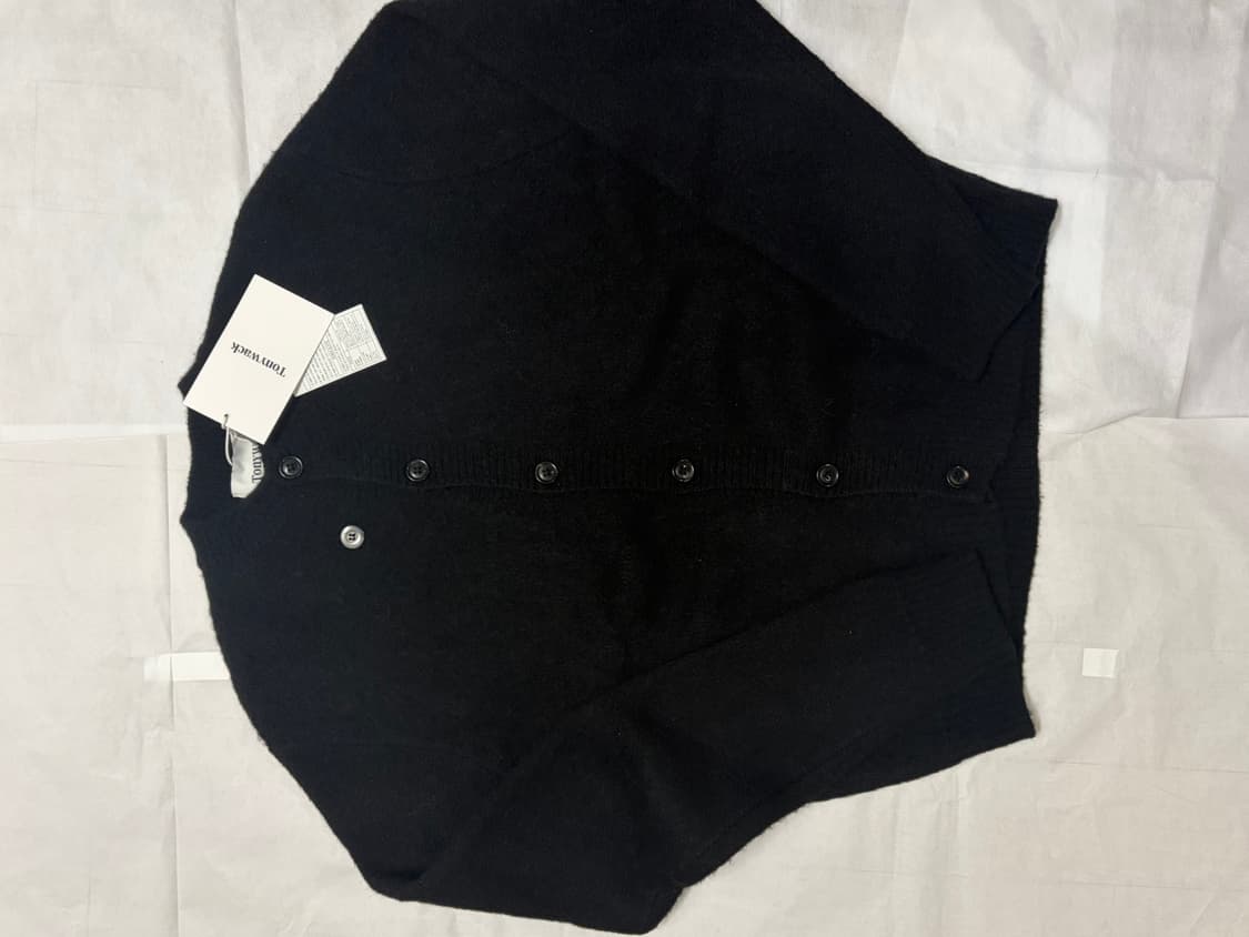 토니웩 알파카 모헤어 크루넥 가디건 L 블랙 상품이미지2