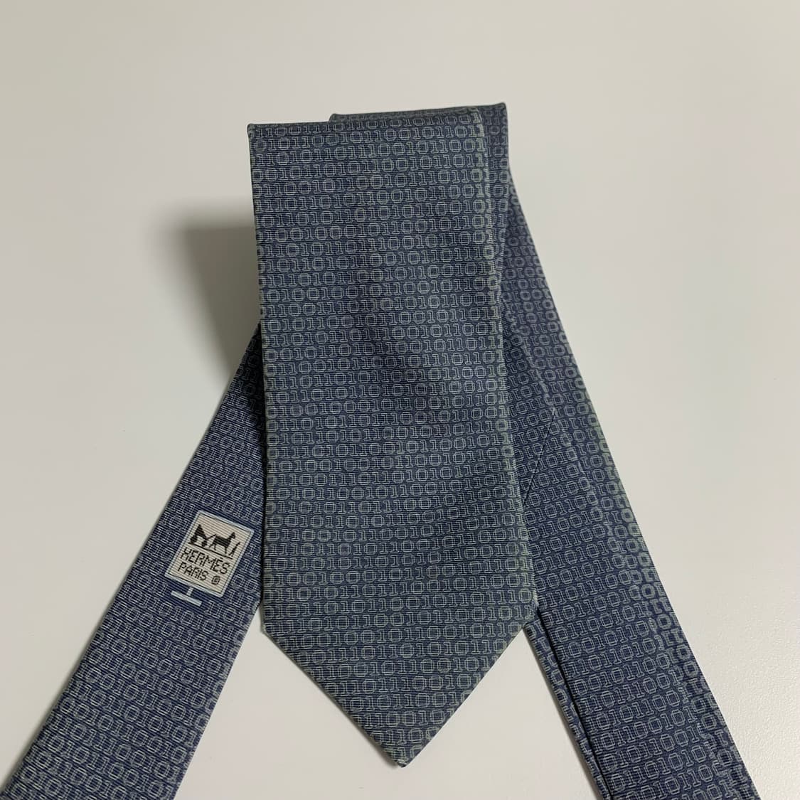 에르메스 빈티지 중고넥타이 B+등급 8cm 신형라벨 상품이미지8