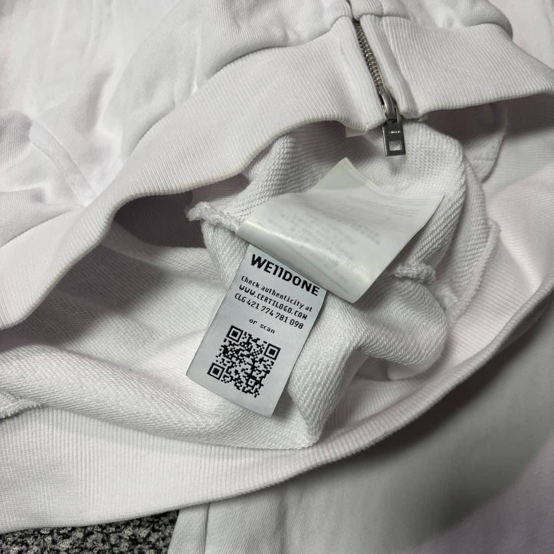 we11done 웰던 언밸런스 후드집업 화이트 (S) 상품이미지7
