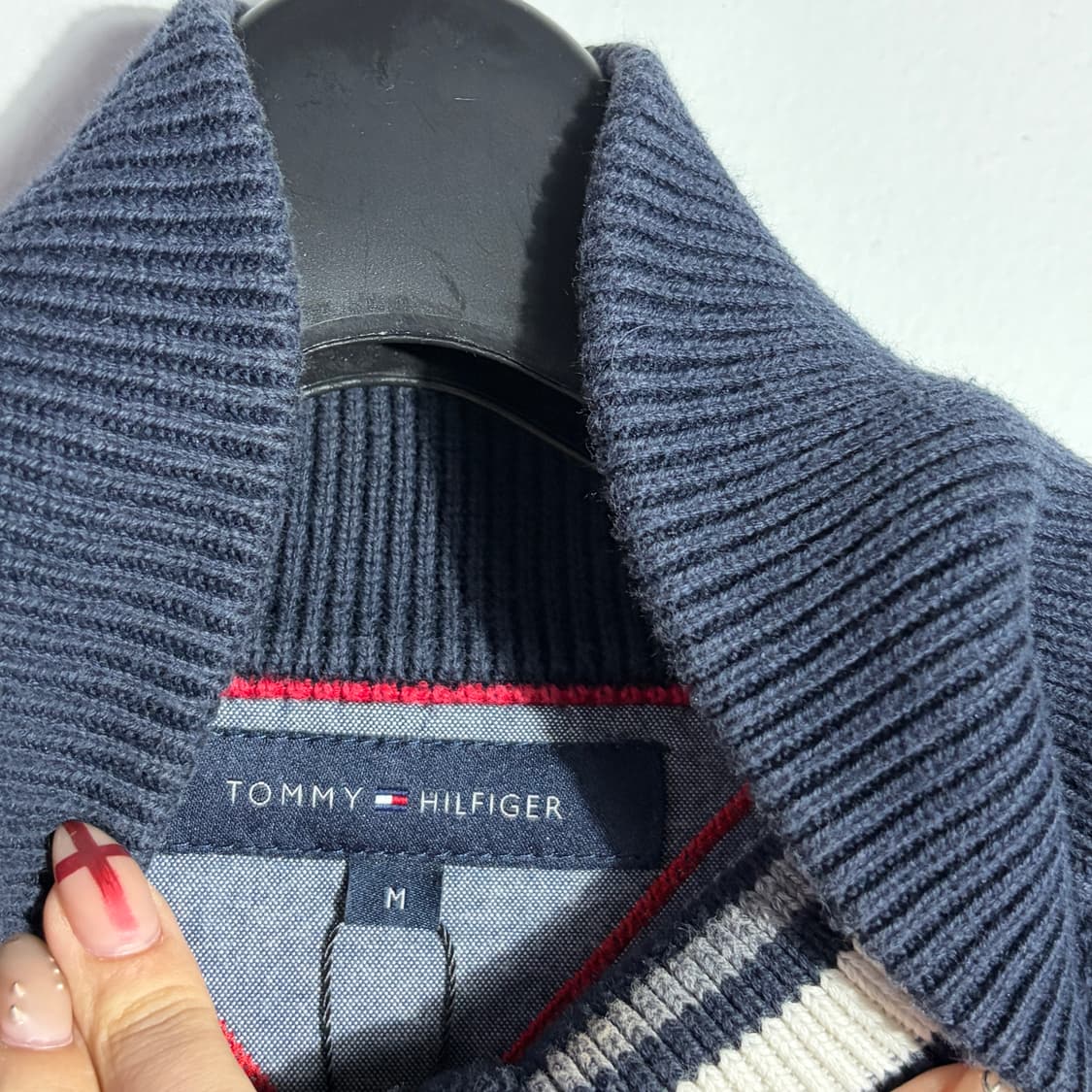 타미힐피거 네이비 니트 집업 (무료배송) 상품이미지2