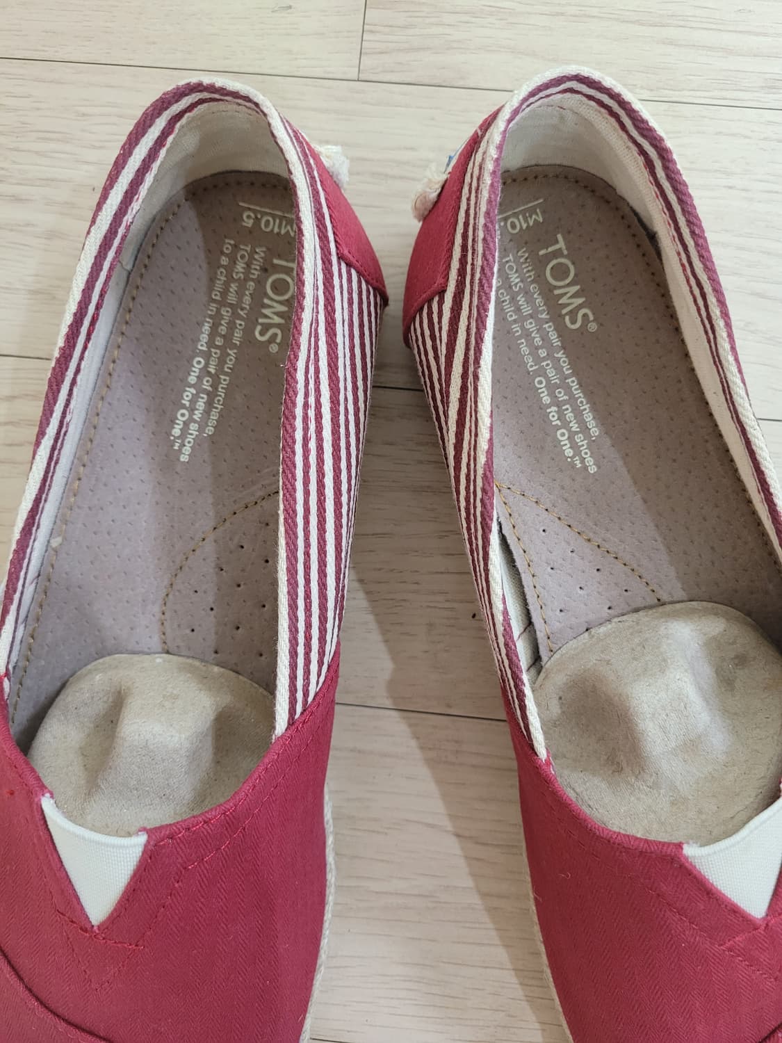 탐스 TOMS 스트라이프 캔버스 슬립온 280 레드 상품이미지8