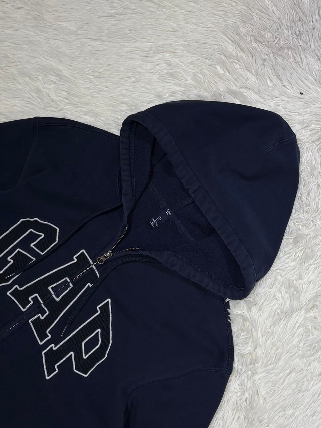 갭 빅로고 네이비 후드집업 상품이미지4