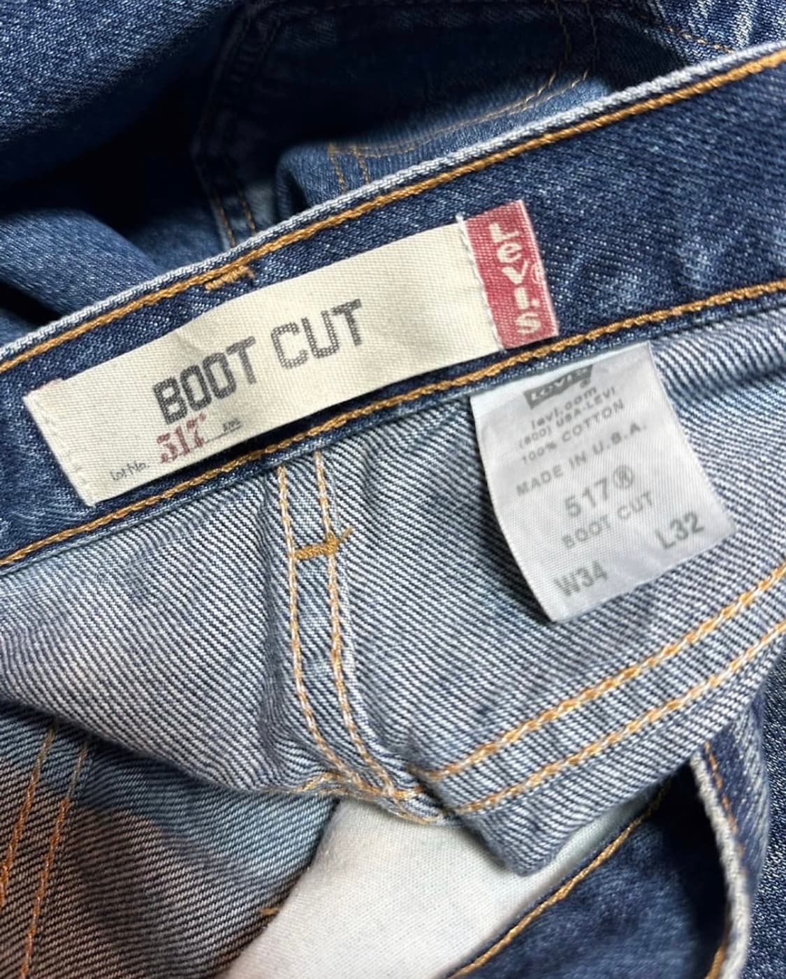 리바이스 517 부츠컷 데님 팬츠 34x32 made in usa 상품이미지8