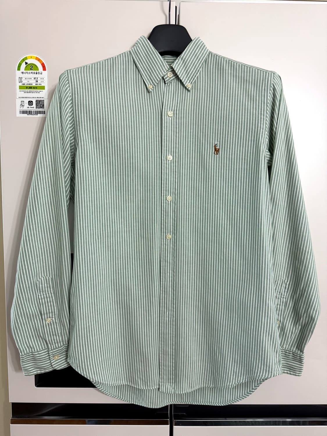 폴로 랄프로렌 클래식핏 연그린 줄무늬셔츠 95- 마른 100 상품이미지1