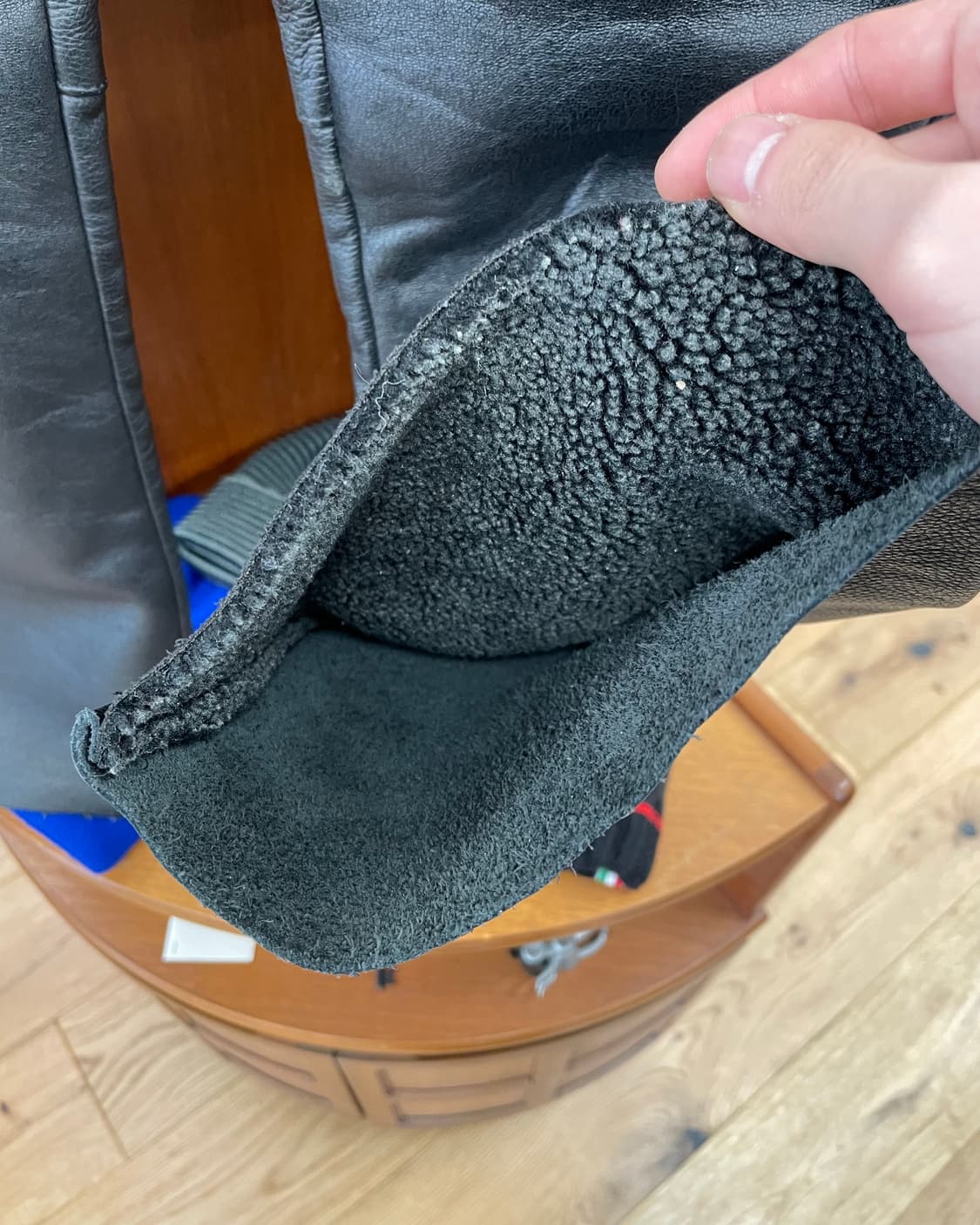 [L] 90s 레더 플레어 팬츠 상품이미지6