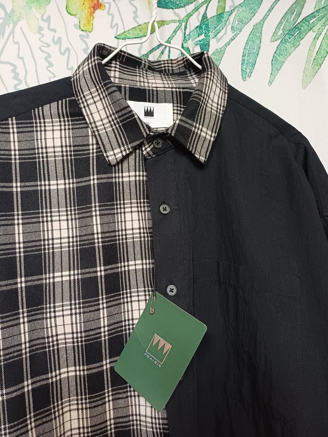 100~ 105 / 프레리 오버핏 유니크 반반 셔츠 상품이미지4