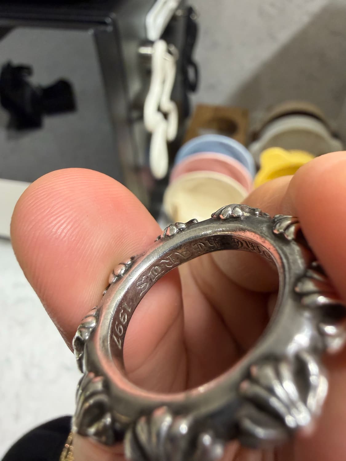 [US10] 크롬하츠 크로스 밴드 실버 링 상품이미지5