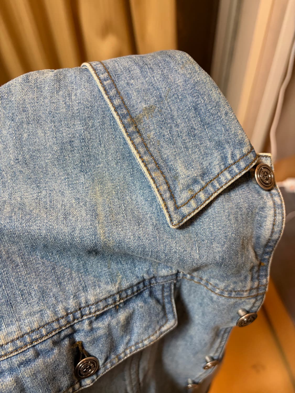 [희귀/XL] 할리데이비슨 빅로고 엠보 가죽 패치 데님 자켓 상품이미지4