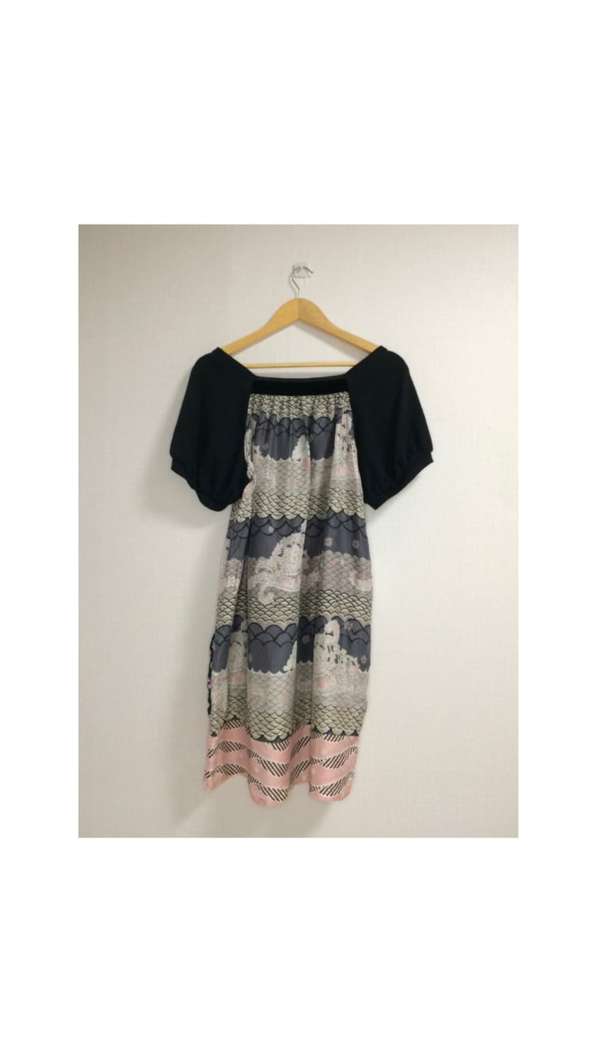 츠모리 치사토 믹스 프린팅 퍼프 원피스 상품이미지5