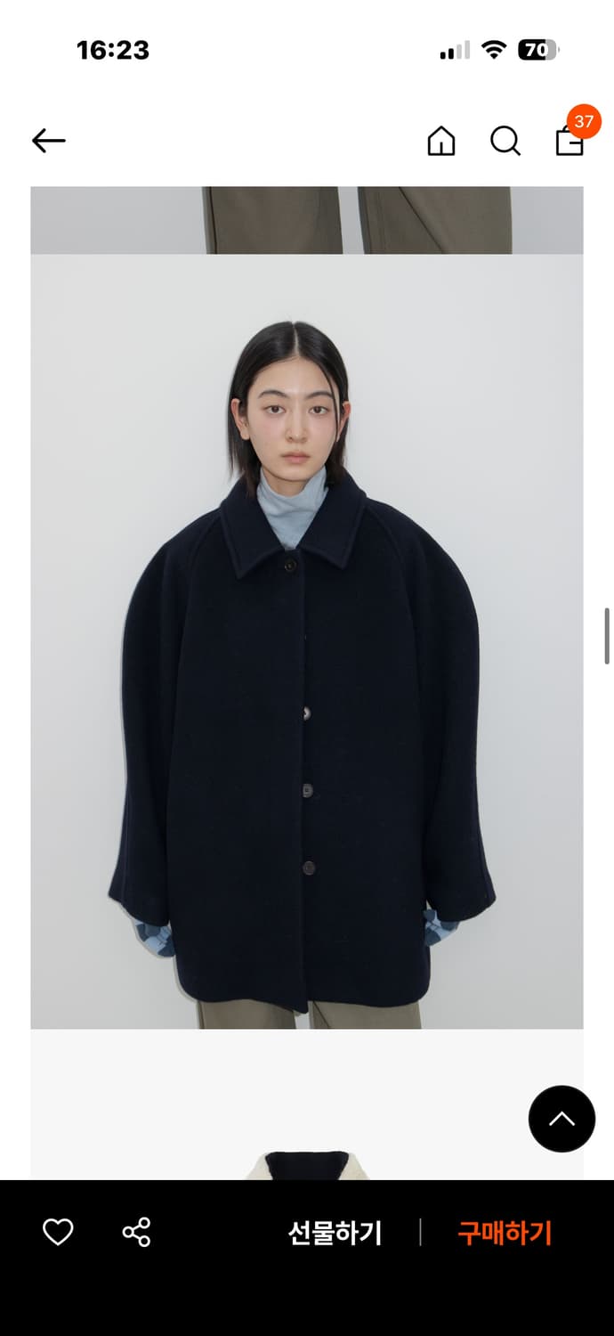 25FW TOGGLE MUFFLER COAT / NAVY 상품이미지5