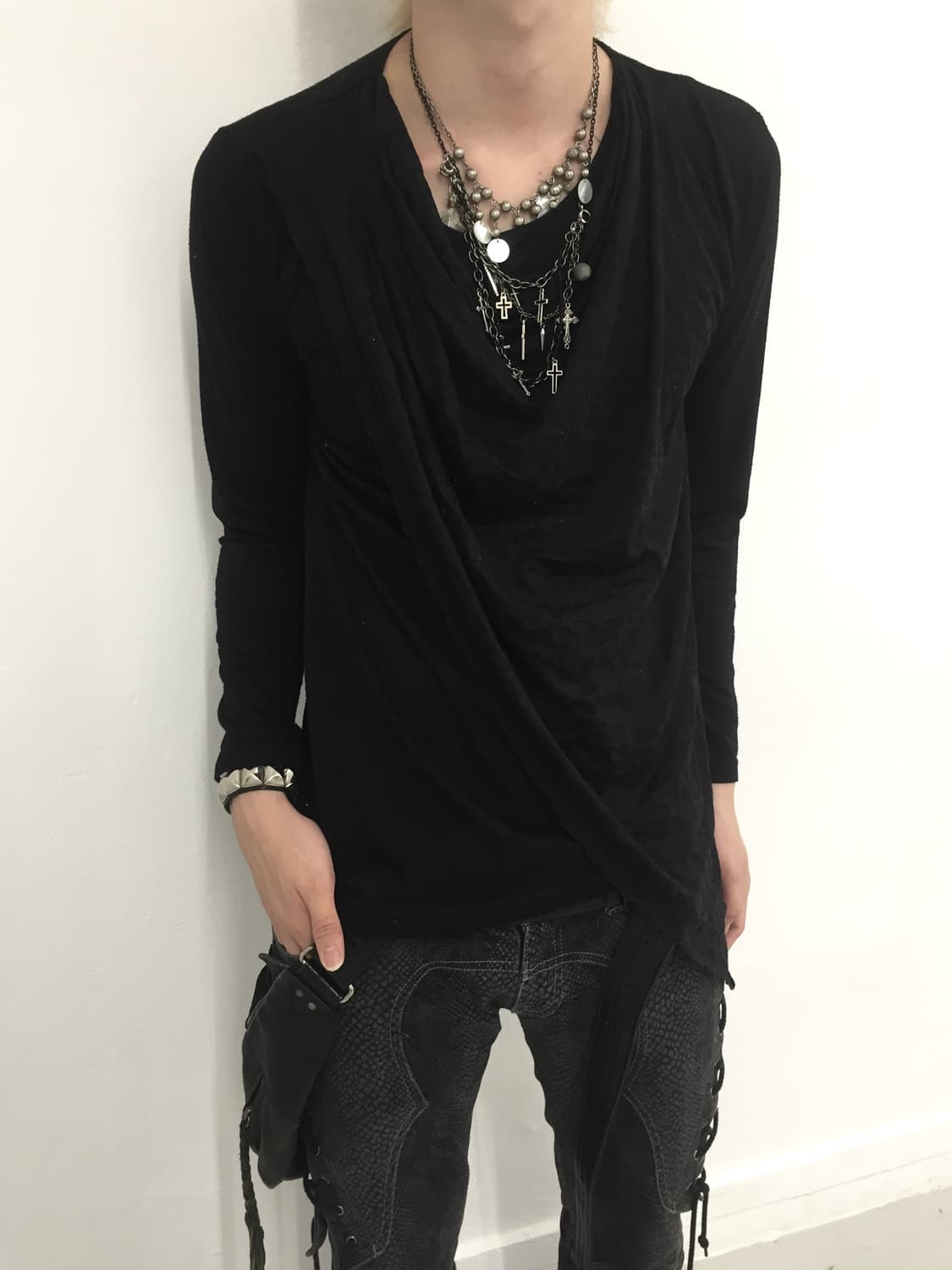 Xfrm leopard detail unbalanced drape cut 상품이미지4