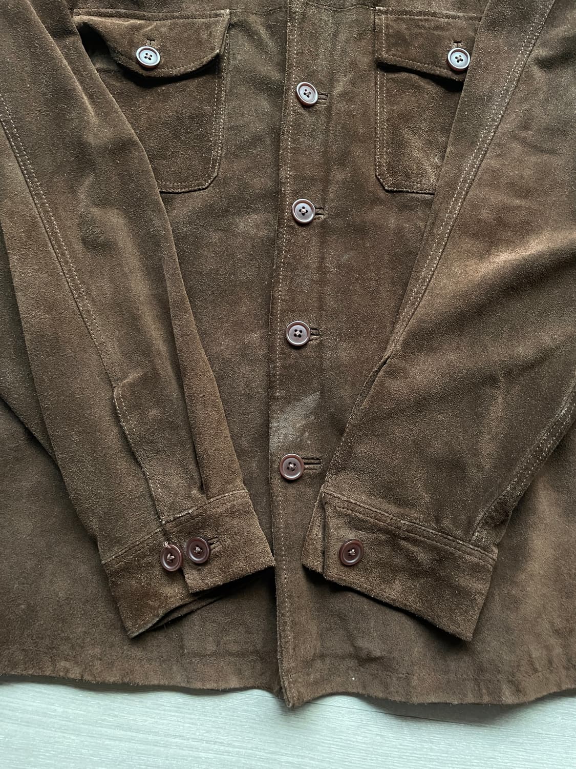 90s 올드갭 스웨이드 셔츠 자켓 레더 상품이미지5