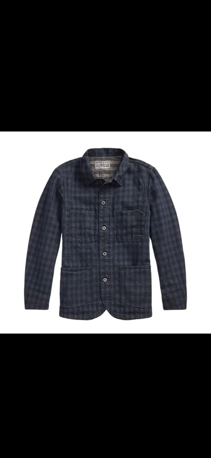 더블알엘 플레이드 자카드 데님 자켓 네이비 멀티 상품이미지1