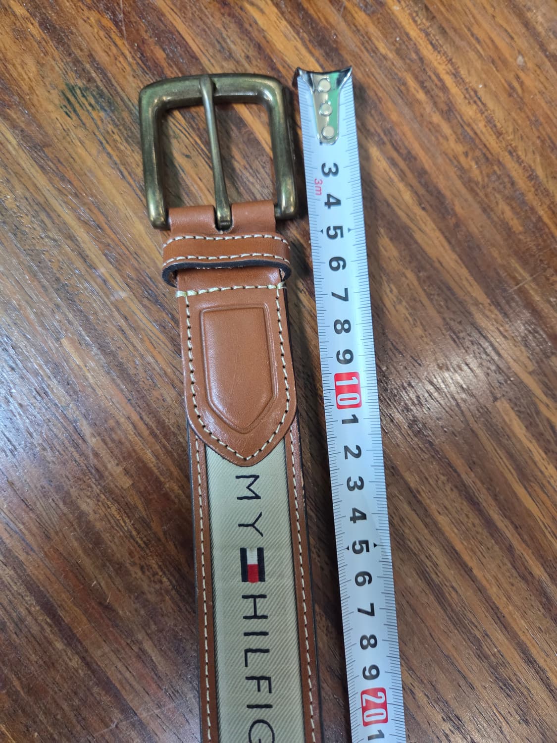 타미힐피거 멀티로고 가죽벨트 대략 108cm 상품이미지4