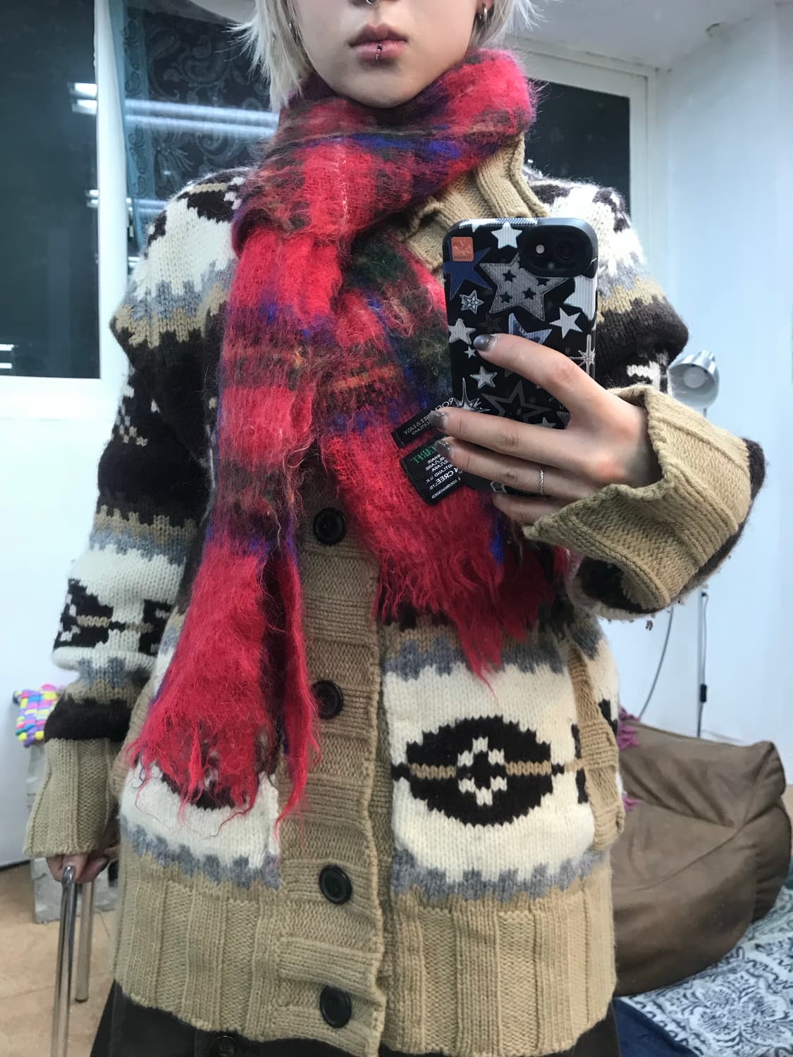 로엠 스코틀랜드산 울 체크 머플러 목도리  상품이미지1