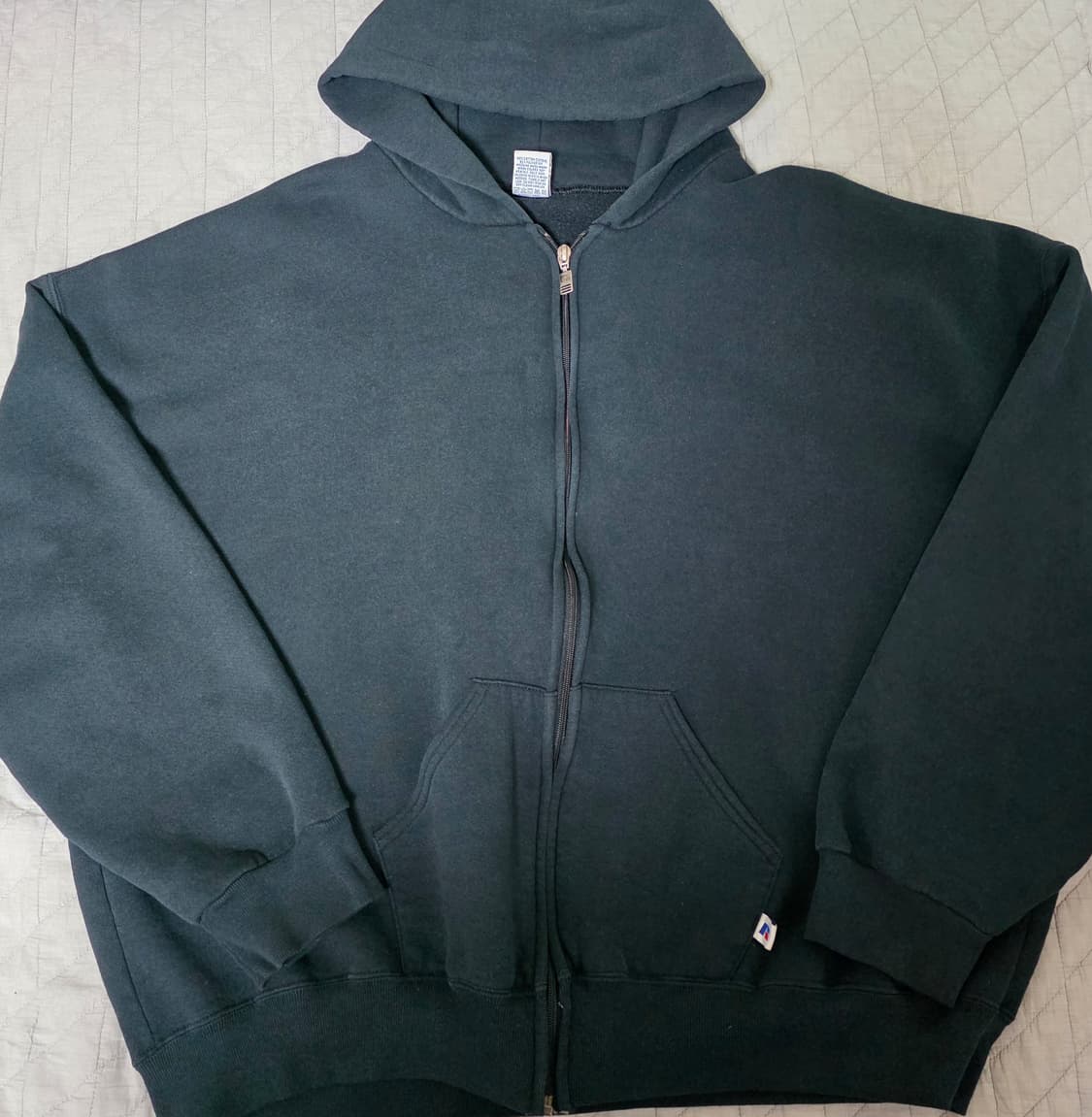 [XXXL] 90s USA 빈티지 러셀 애슬레틱 후드집업 블랙 빅사이즈 상품이미지1