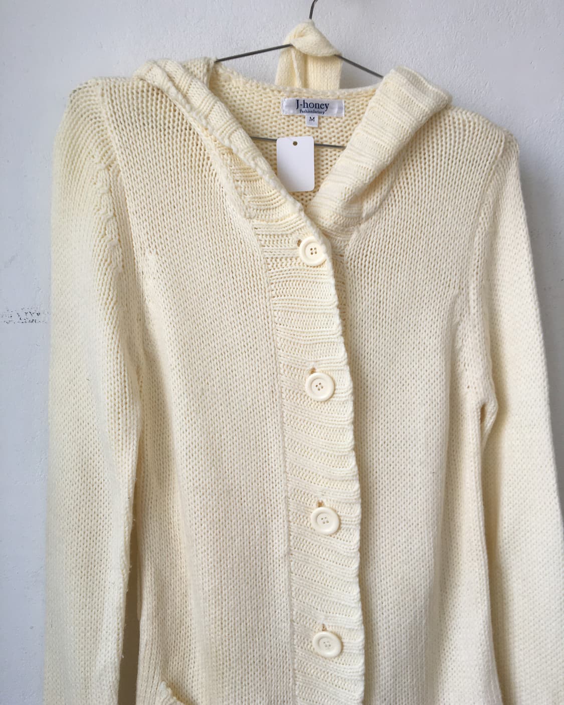 Belted knit hood long cardigan 상품이미지4