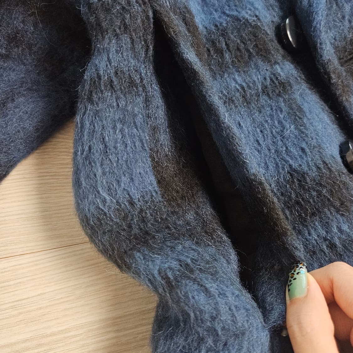 코치 체크 네이비 코트 상품이미지8