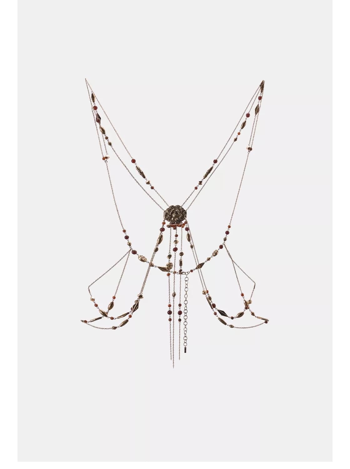 (새상품) ZARA 메탈릭 비즈 장식 바디 체인 상품이미지1