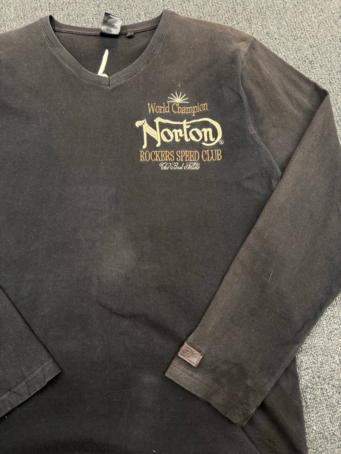 XL)노턴 빈티지 자수 브이넥 롱슬리브 상품이미지2