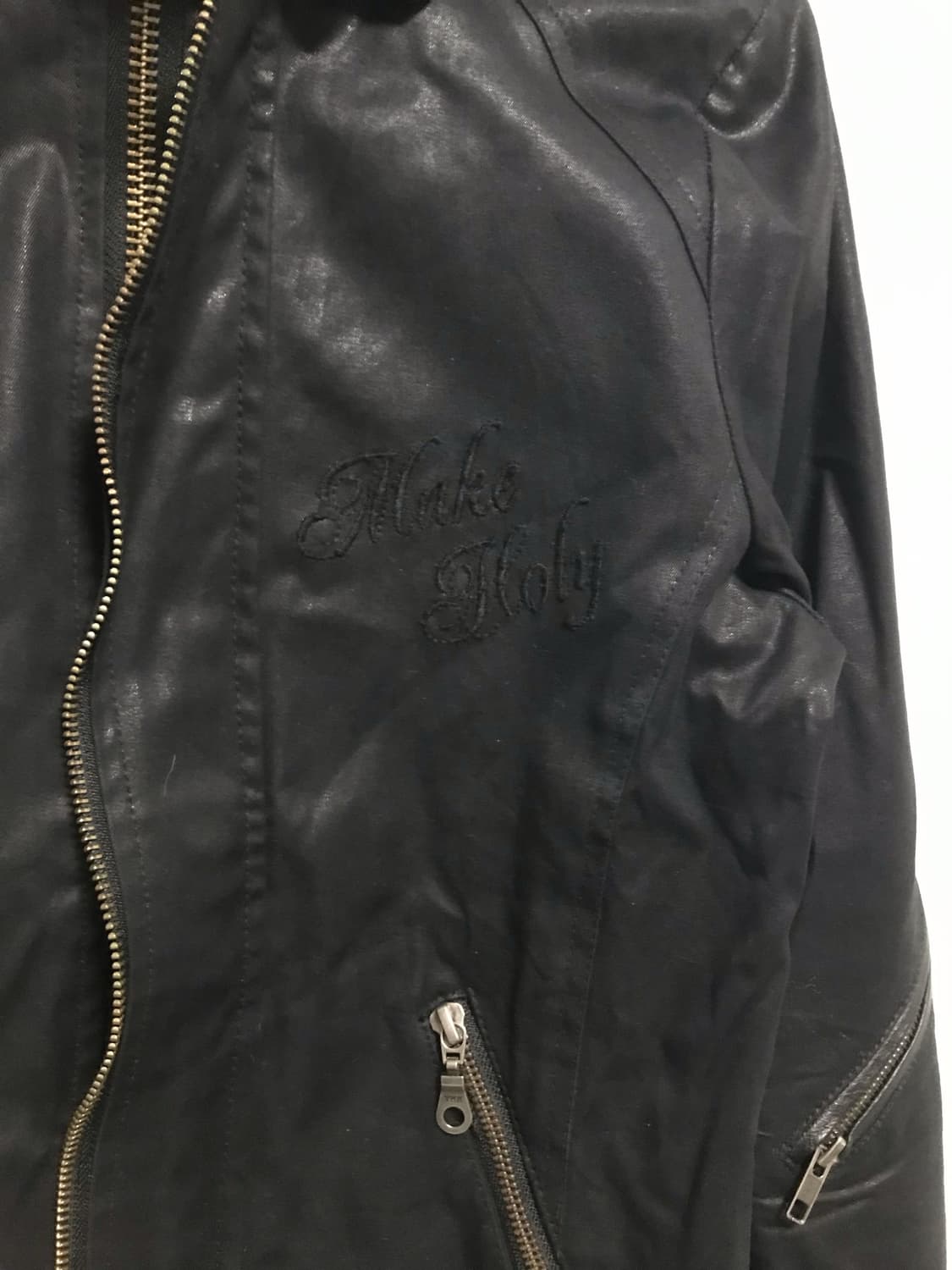 택포•빈티지 civarize vkei 펑크 더블 지퍼 후드 코팅 자켓 상품이미지4