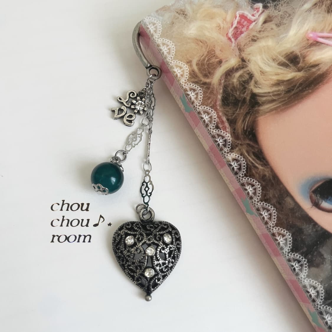 메탈 펜던트 책갈피 ⊰cubic heart⊱ bookmark 상품이미지4