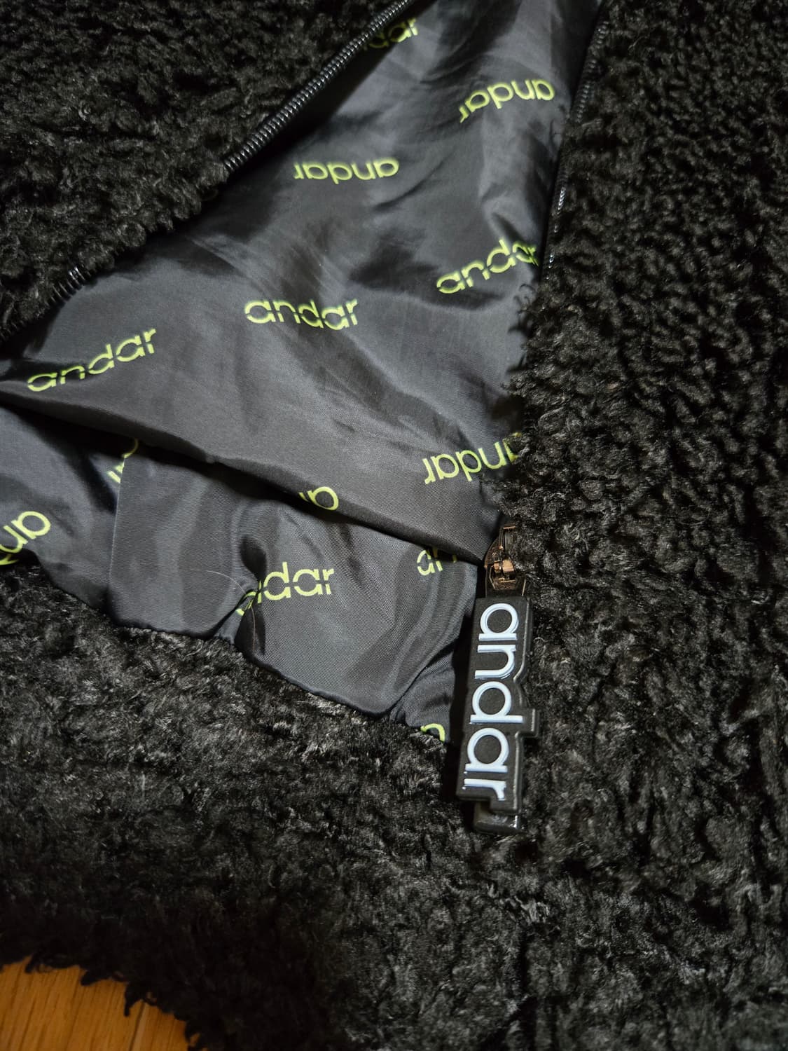 안다르 부클 뽀글이 블랙 자켓 상품이미지4