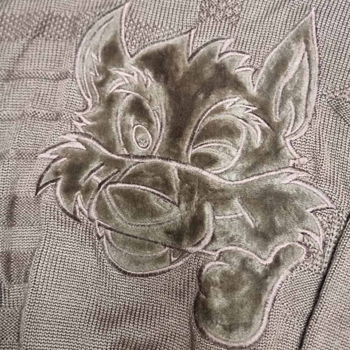 CALBARL 브라운 통과제리 자수 니트(100-105) 상품이미지2