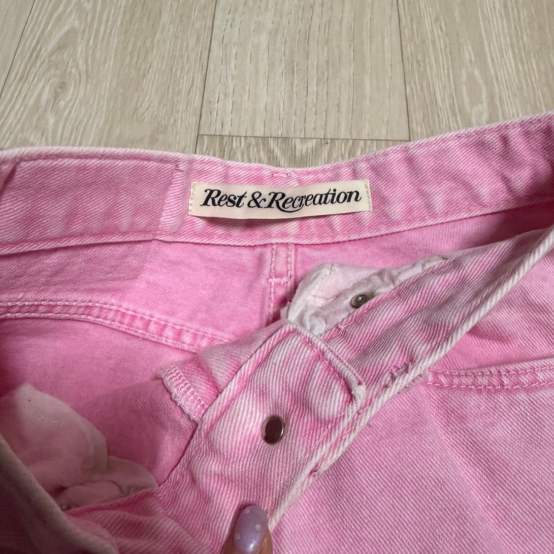 [27] 레스트앤레크레이션 로고 와이드 팬츠 핑크 상품이미지5