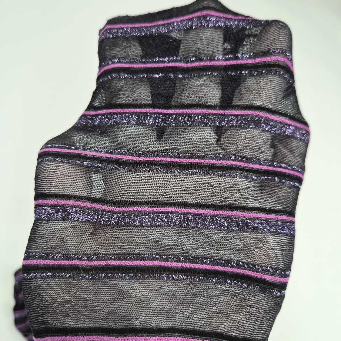 블랙핑크 반짝이 스트라이프 시스루 팬티스타킹 상품이미지1