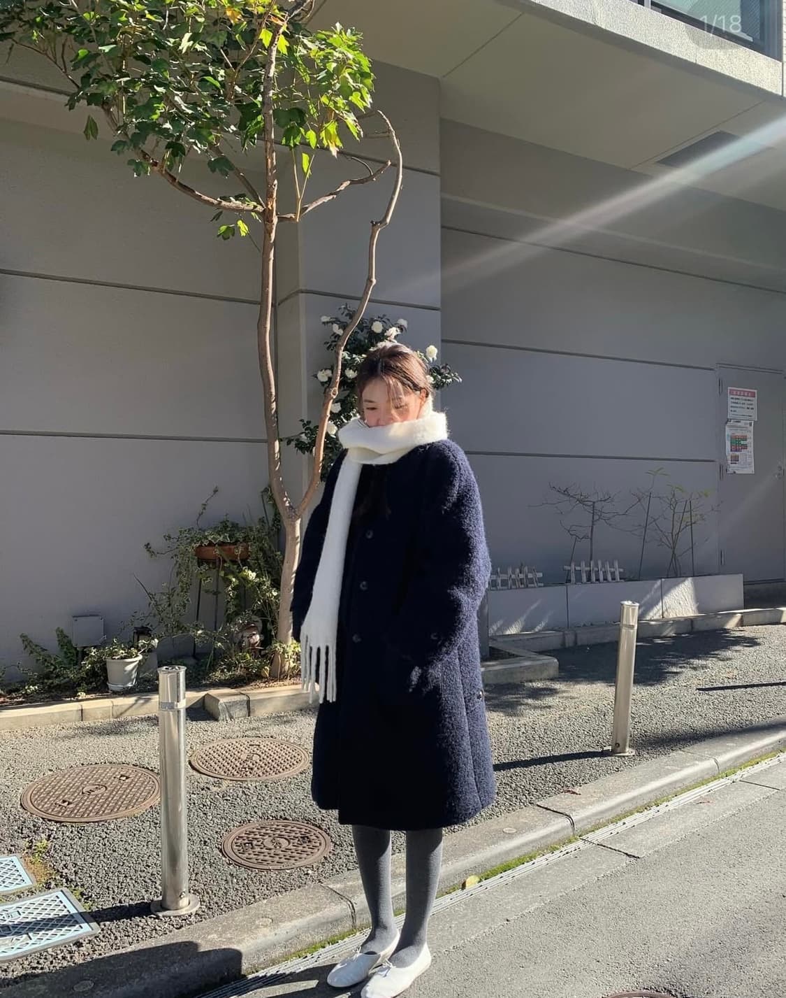 [택달린새상품] 타낫 알파카 부클 롱 코트 네이비 tannat 상품이미지2