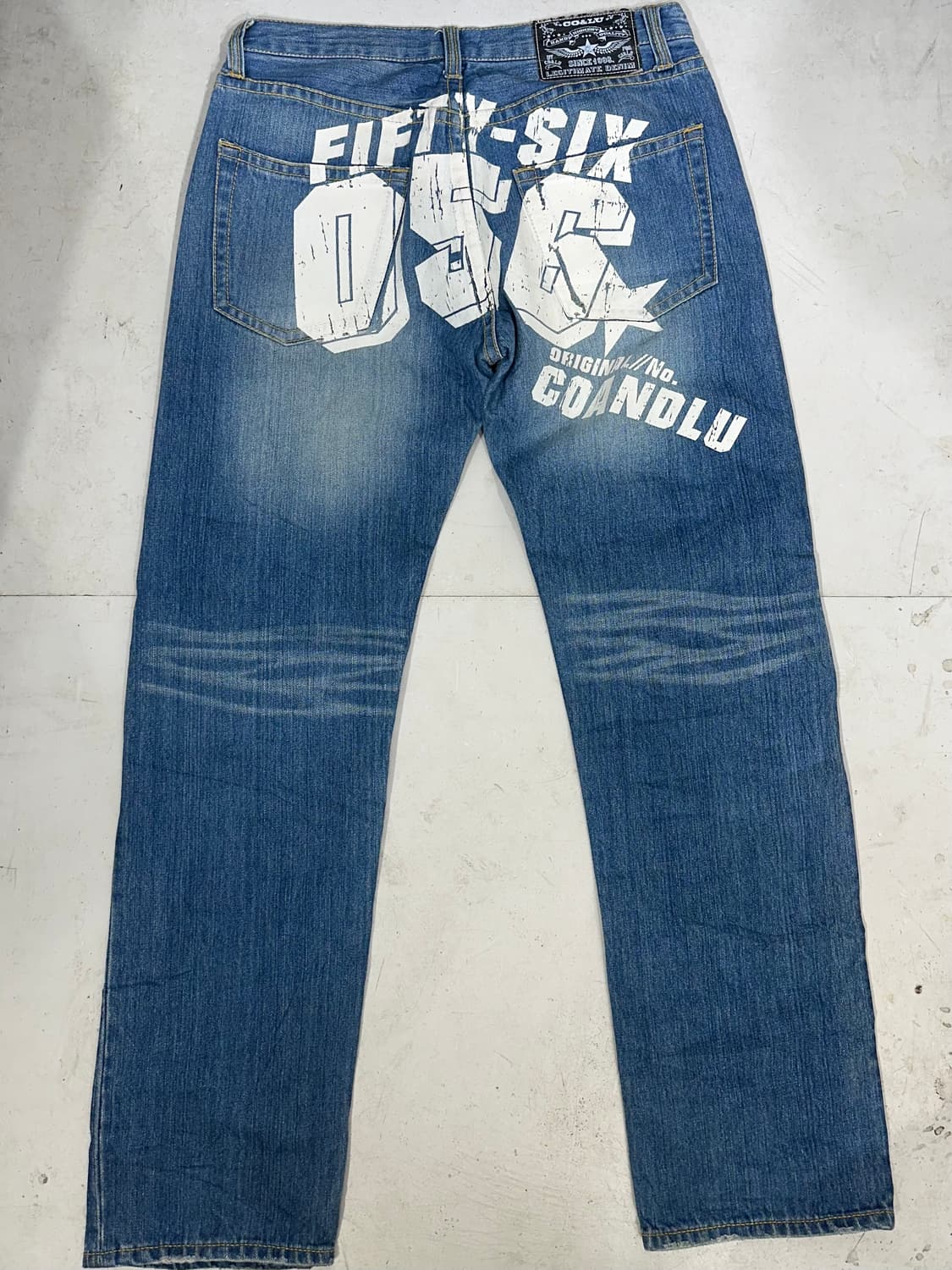 90s co lu 일본 빈티지 올드스쿨 프린팅 힙합 바지 새깅 청바지 상품이미지5