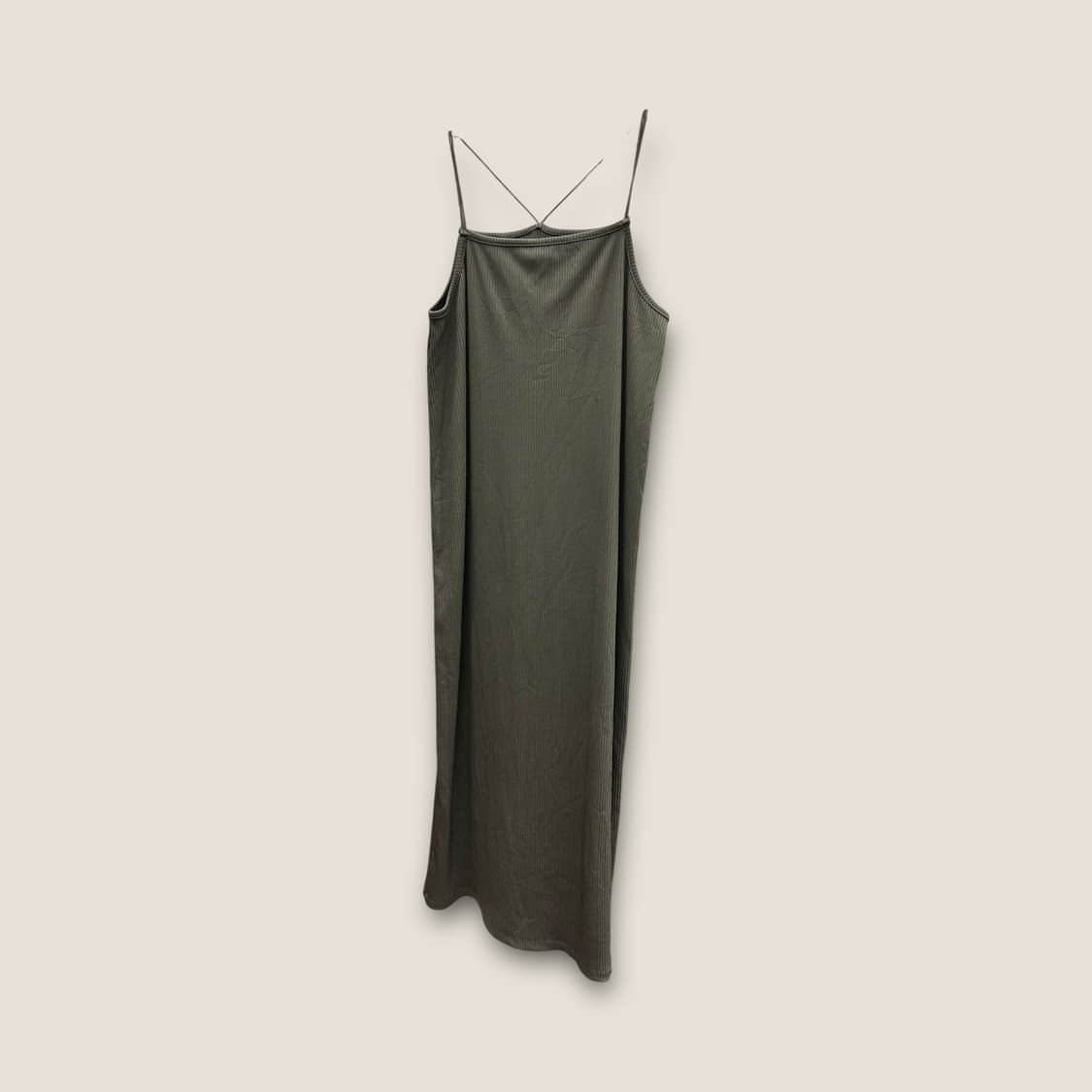 K126 GU 나시 롱 골지 카키 원피스 size XL 상품이미지1