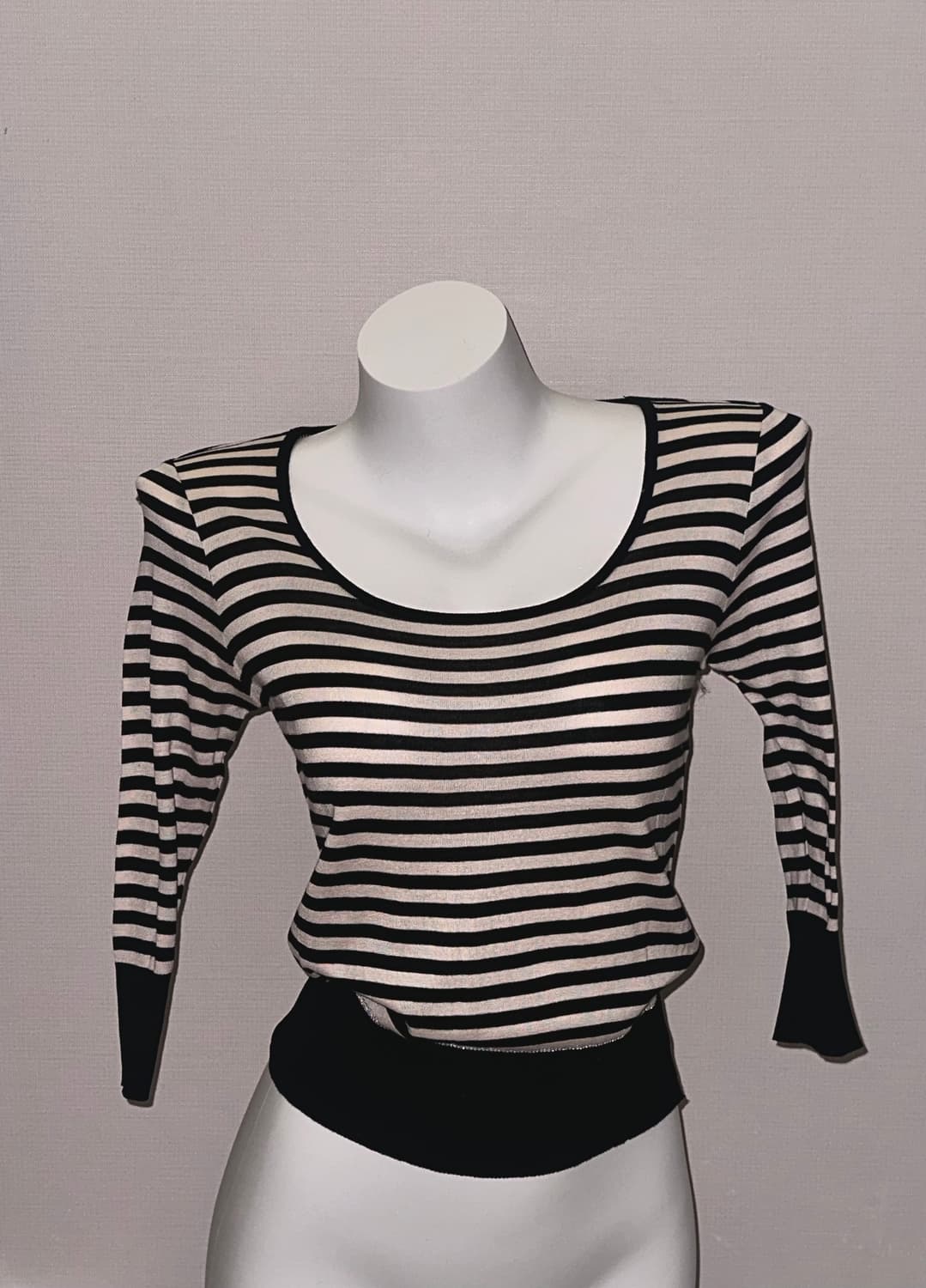 빈티지 7부 스트라이프 니트 상품이미지1