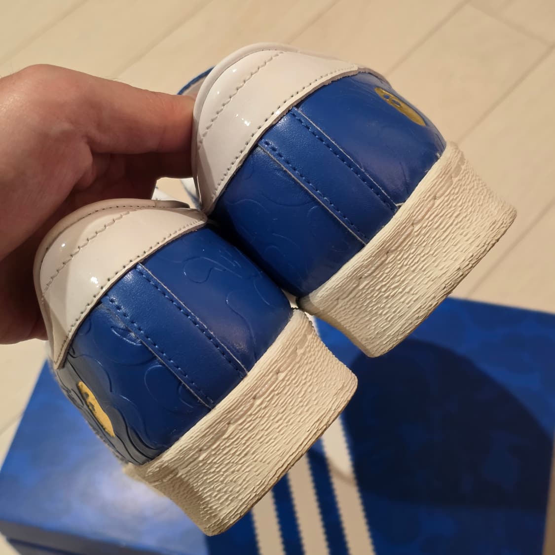 아디다스 x 베이프 슈퍼스타, 빈티지 블루 클라우드 화이트 상품이미지5