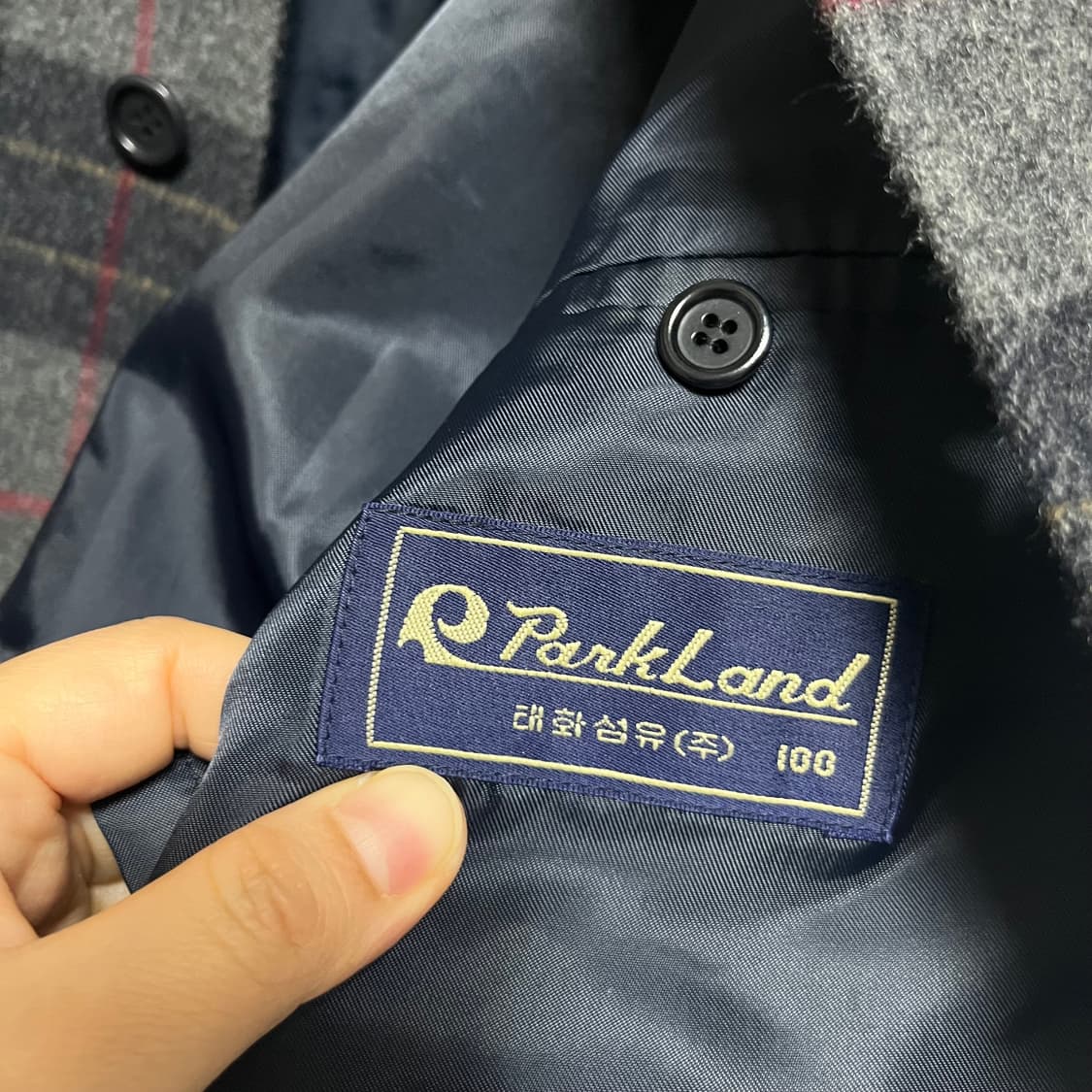 파크랜드 체크 울 블루종 자켓  상품이미지2
