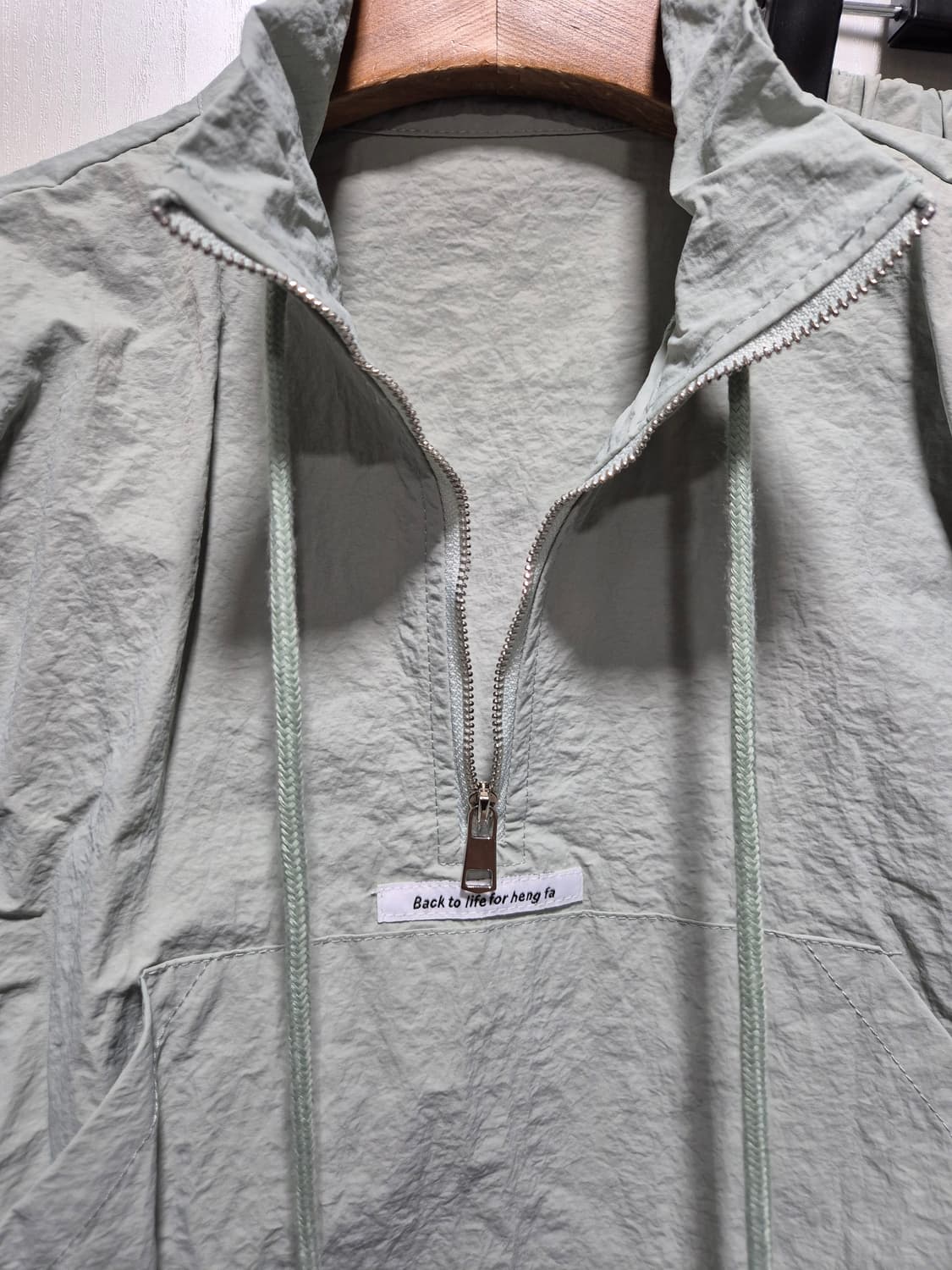 (세일)(새상품)아날로그걸 크롭 바람막이 셋업 민트그레이 상품이미지4